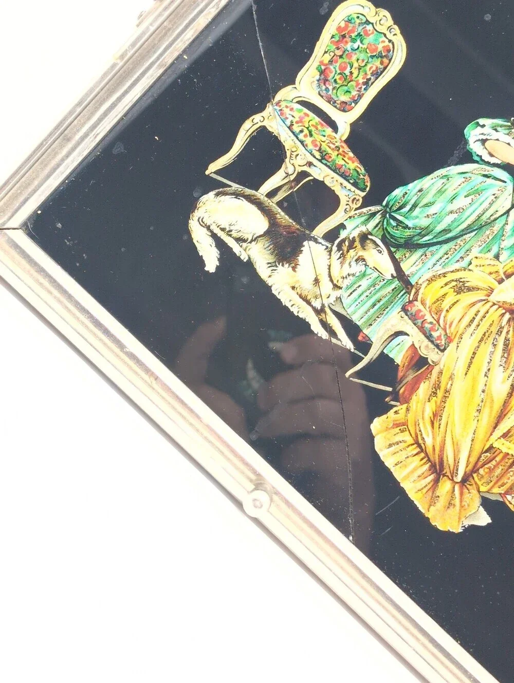 1940s Elegant Vintage-Style Music Scene Serving Tray - Black with Gold Accents